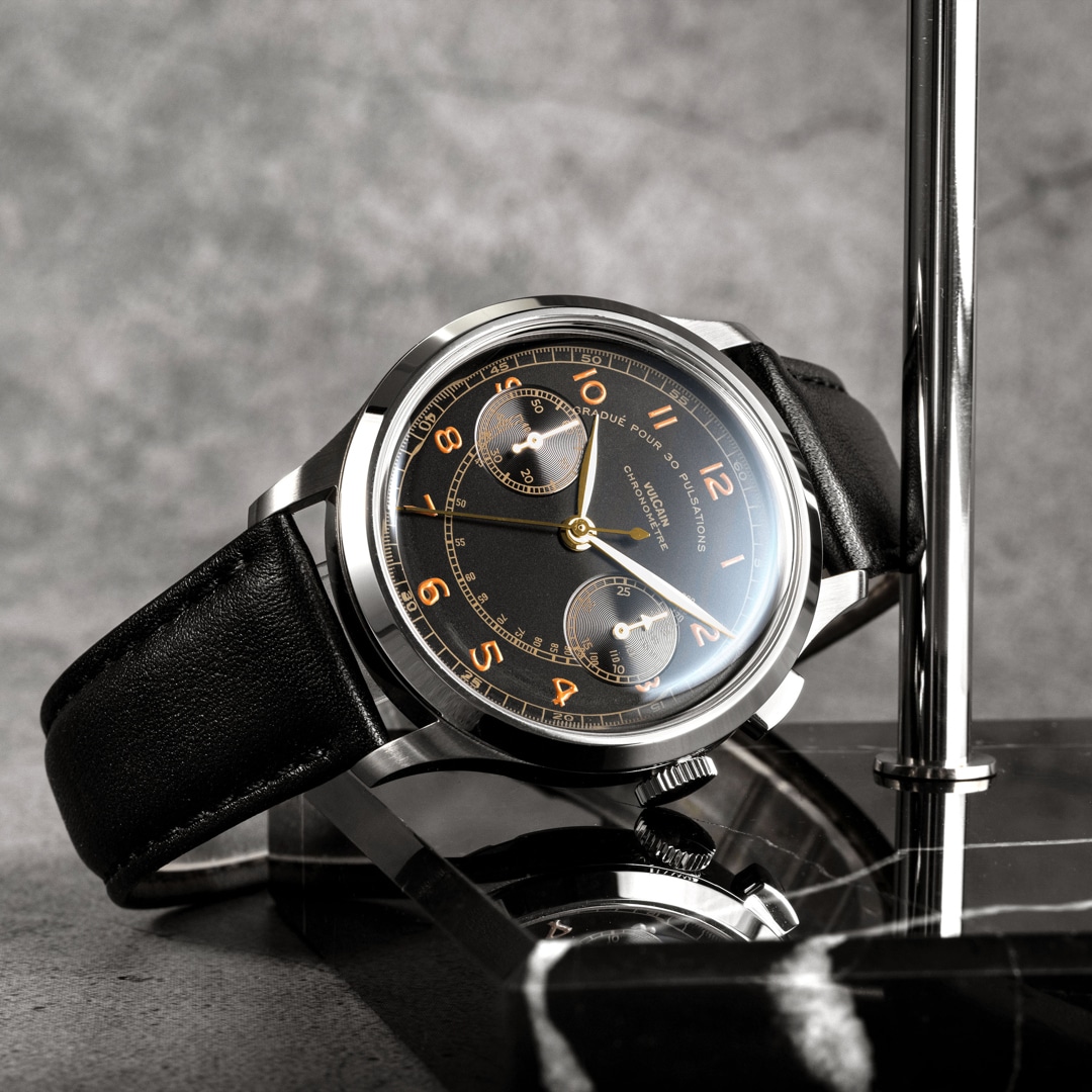 Vulcain Monopusher Heritage Black 39mm