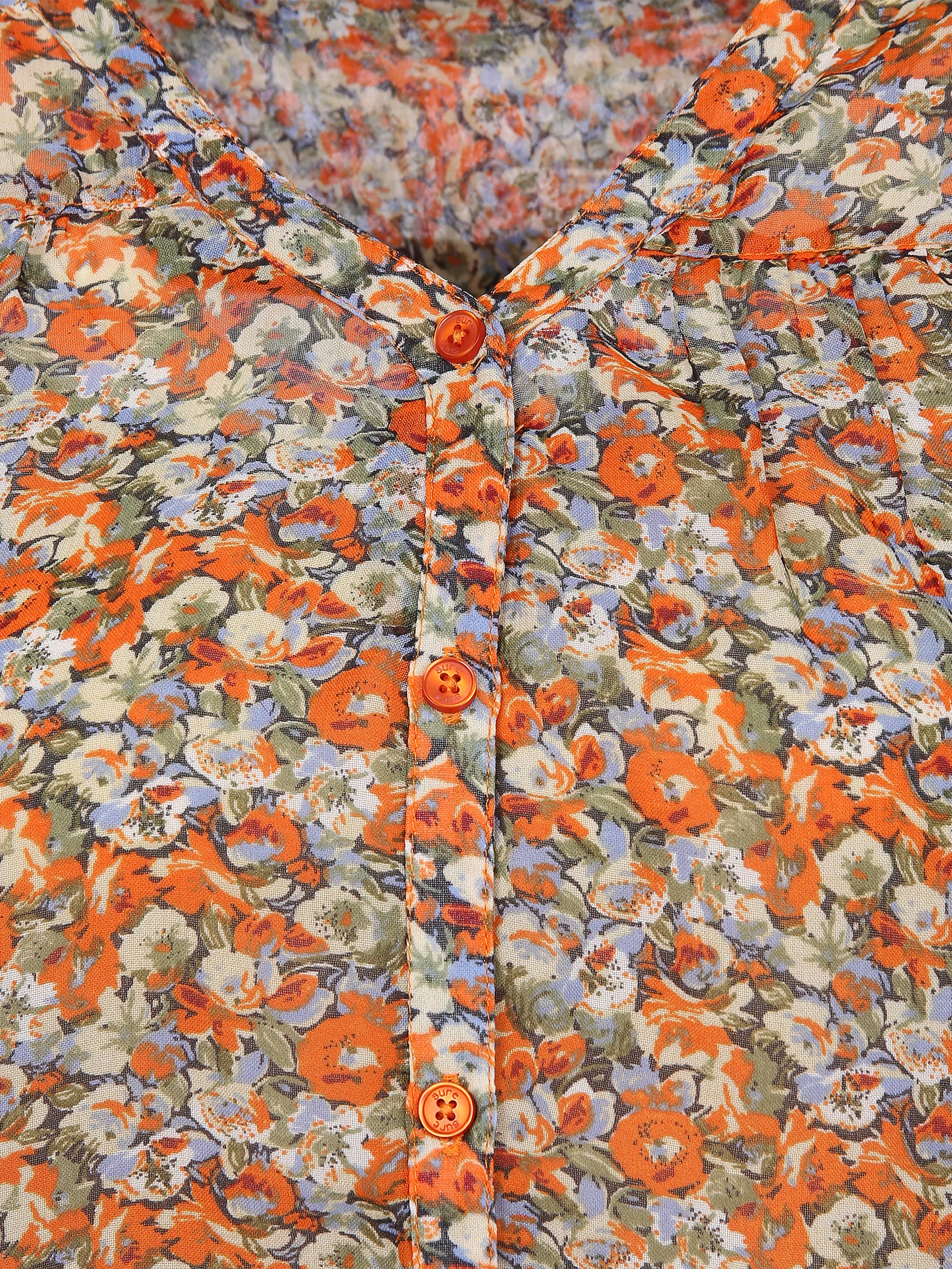 Damen Chiffonbluse im Blumenprint