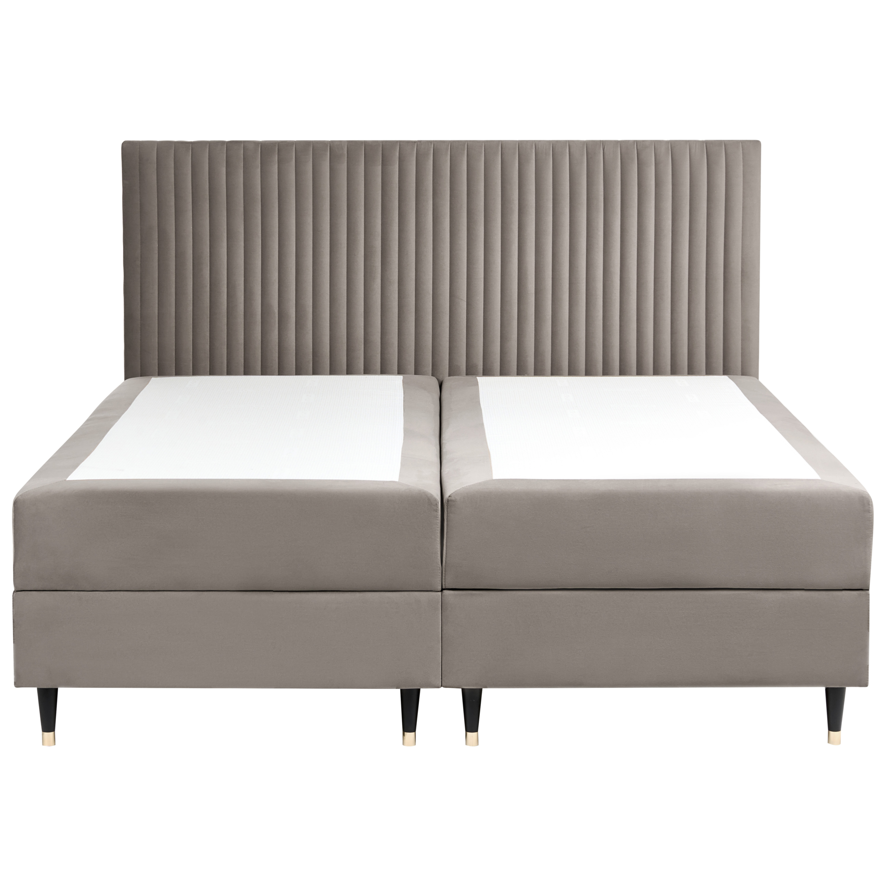 Beliani - DAME - Boxspringbed - Taupe - 180 x 200 cm - Fluweel
