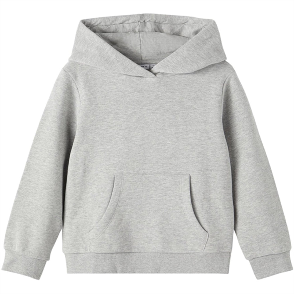 Grey Melange Hoodie - Name It → Luksusbaby.dk