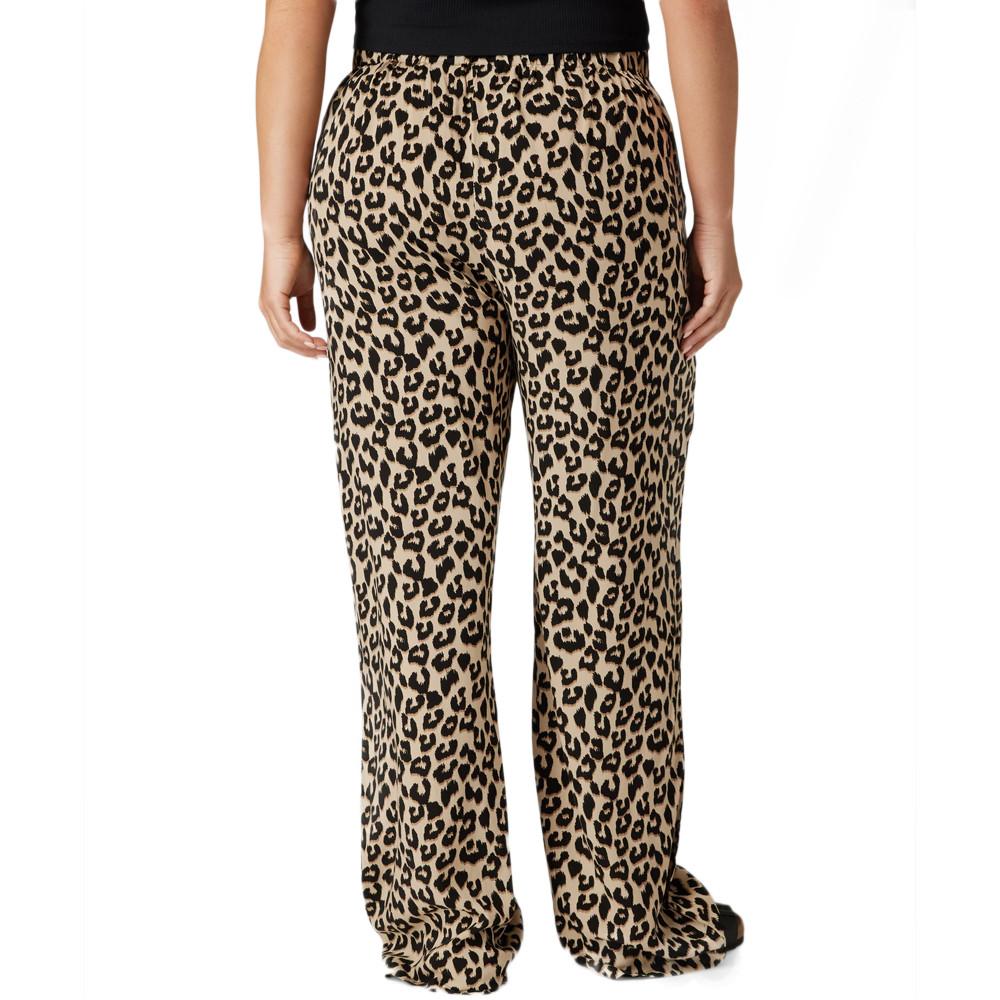 Vero Moda Pantalon Beige à Imprimés Femme Vero Moda Curve Easy Hw Wide