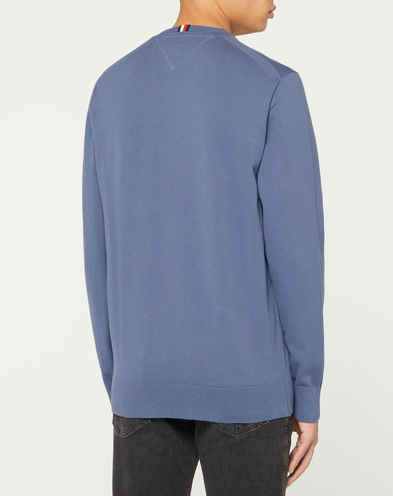 Tommy Hilfiger Pull 1985 col rond bleu vintage