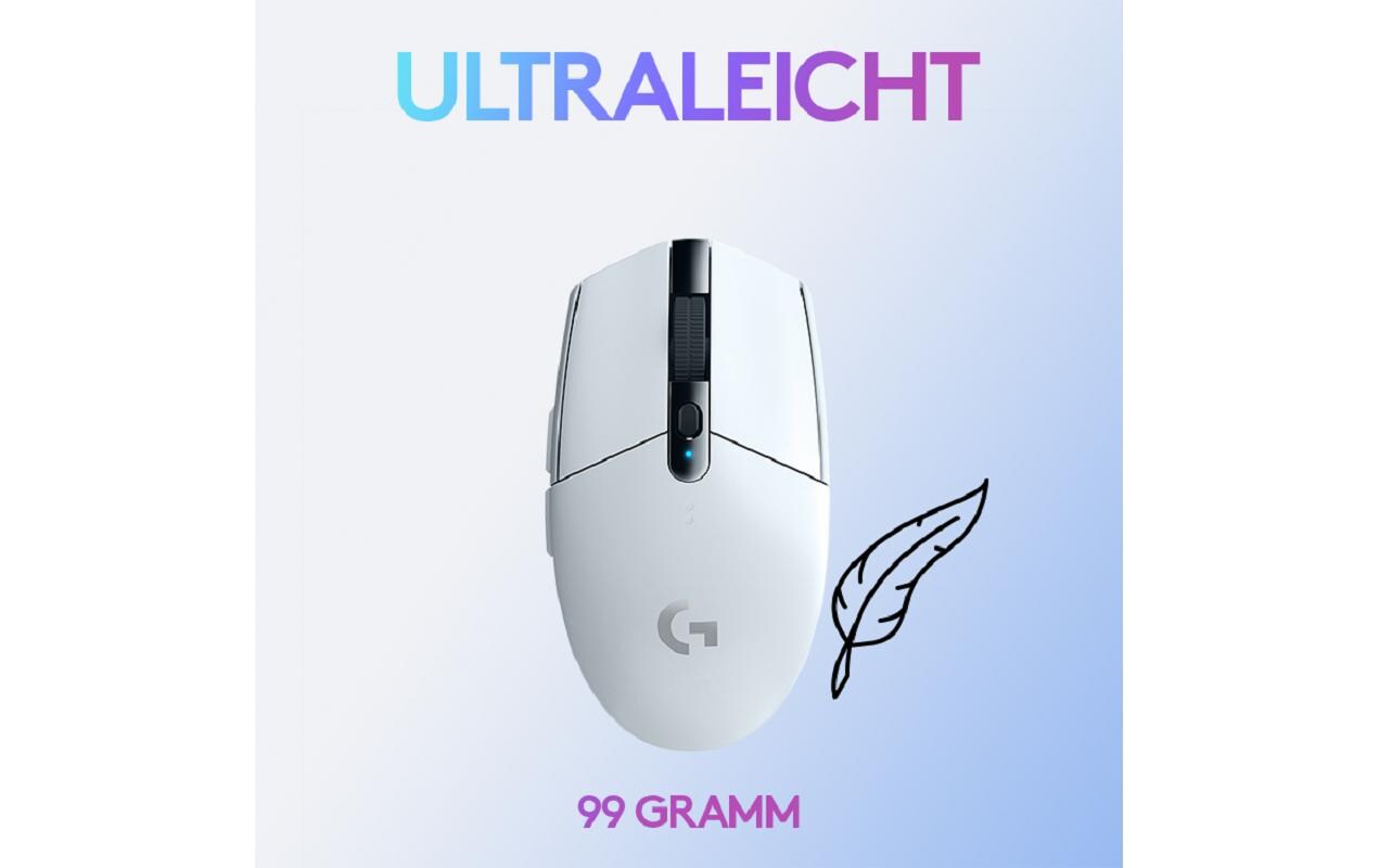 Gaming-Maus G305 LightspeedReaktionsschnelle, ausdauernde Wireless-Gamingmaus