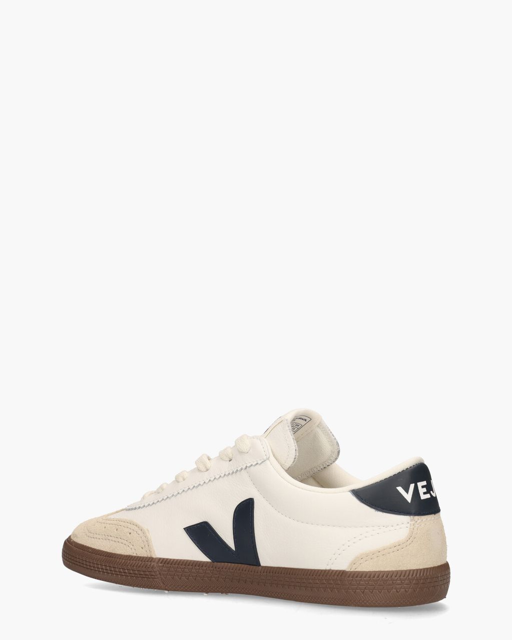 Veja Volley Leather Wit/Donkerblauw Damessneakers