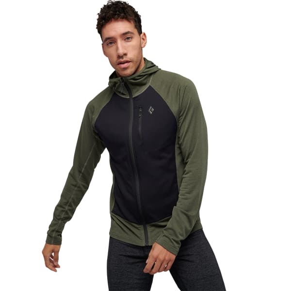 Veste polaire ski rando BLACK DIAMOND M COEFFICIENT LT HYBRID HOODY TUNDRA BLACK