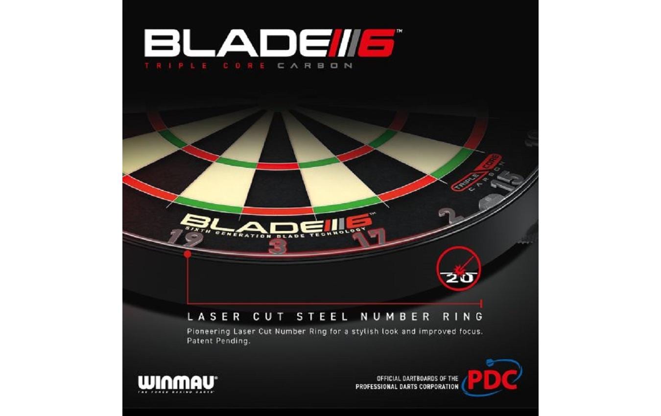 Dartboard Blade 6 Triple Core Carbon<br>Dartscheibe