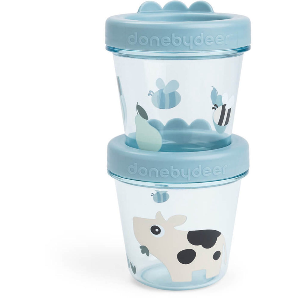 Køb DonebyDeer Blå Babymad bøtte 2 stk. Tiny farm