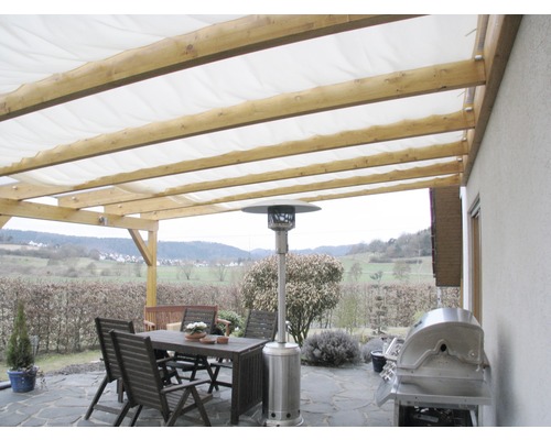 Parasolzeil met touwspanning, ivoor, 220x96 cm