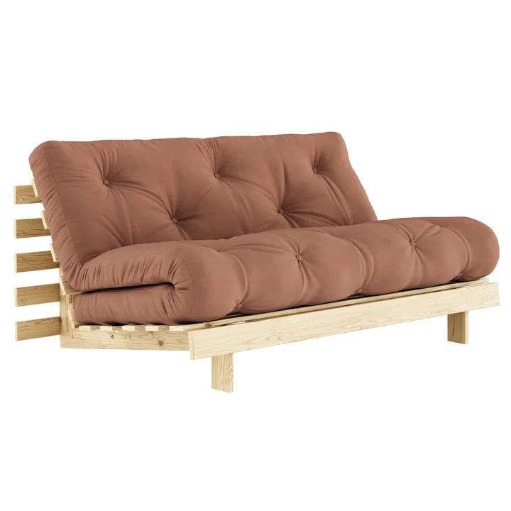 Karup Design - Roots Schlafsofa, 160 x 200 cm, Kiefer natur / clay brown (759)