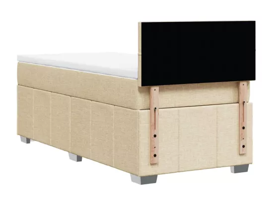 Sommier à lattes de lit et matelas Crème 90x190 cm Tissu