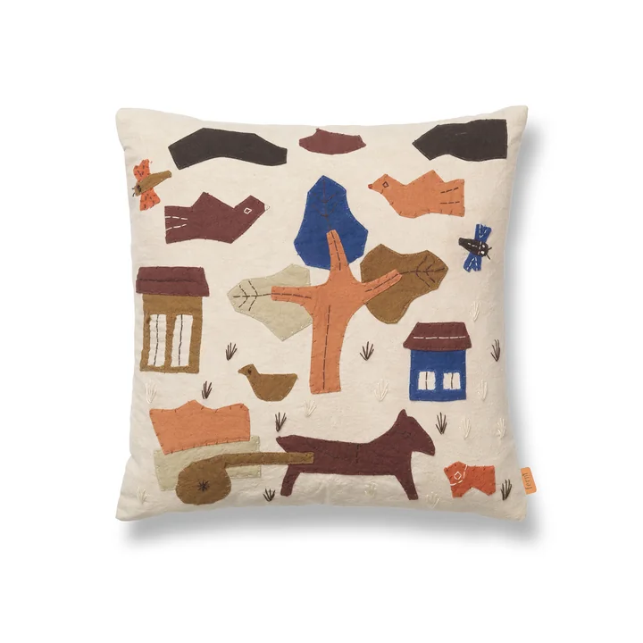 Ferm Living - Village Kissen, 40 x 40 cm, off-white