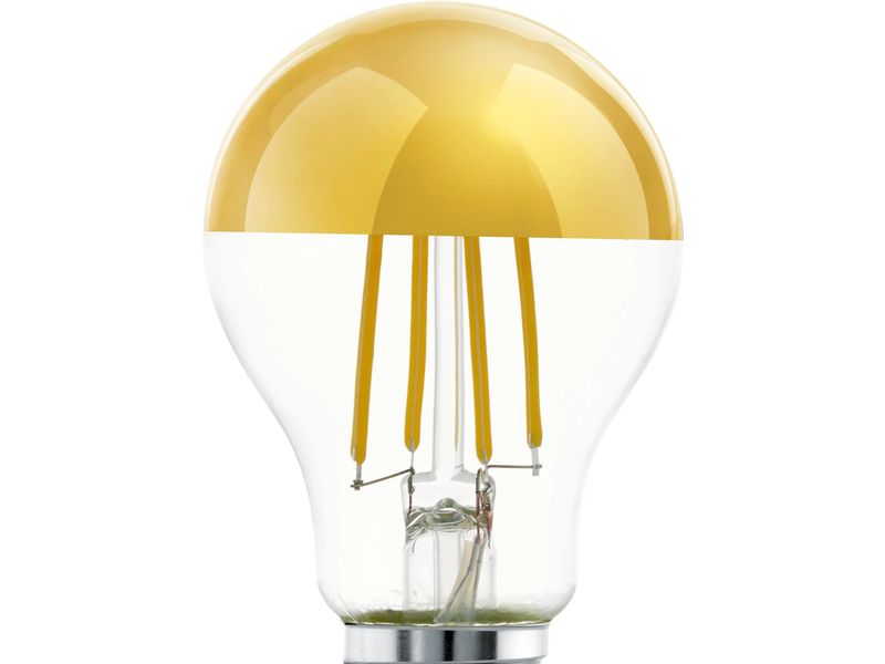 EGLO Leuchten Lampe 7.3 W E27 Warmweiss Filament LED-Glühbirne mit gold verspiegelte Kolbenkuppe