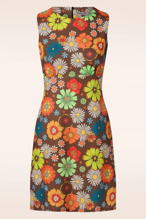 Vintage Chic for Topvintage Betty floral jurk in bruin