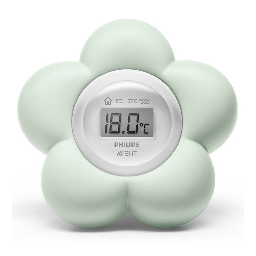 Thermomètre étanche forme fleur - Vert Mint