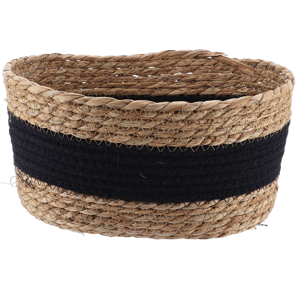 Panier osier ligne noir 28x14x22cm