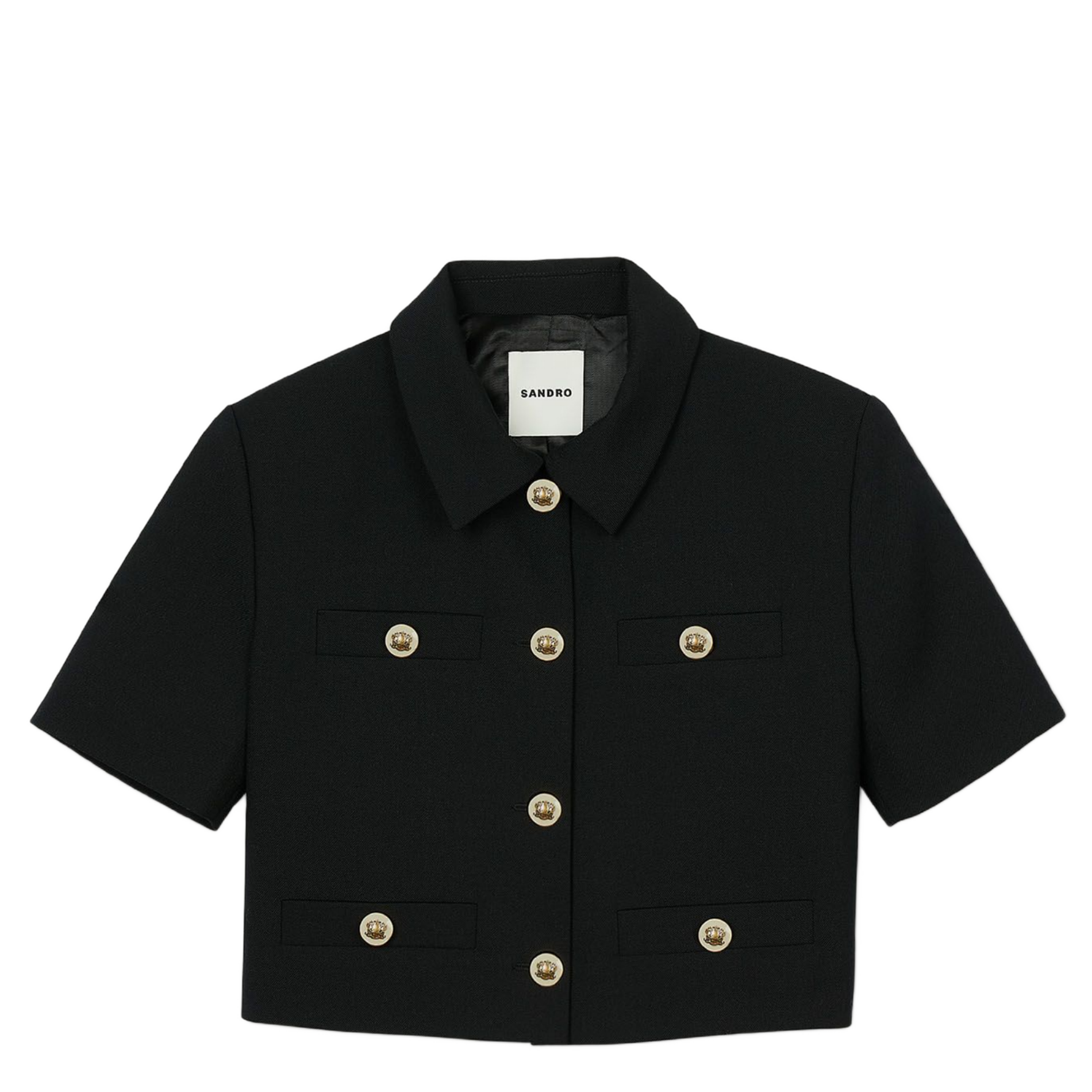 Top droit col classique| Noir