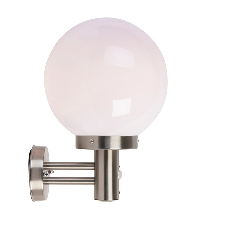 RVS buitenwandlamp IP44 met bewegingsmelder - Sfera