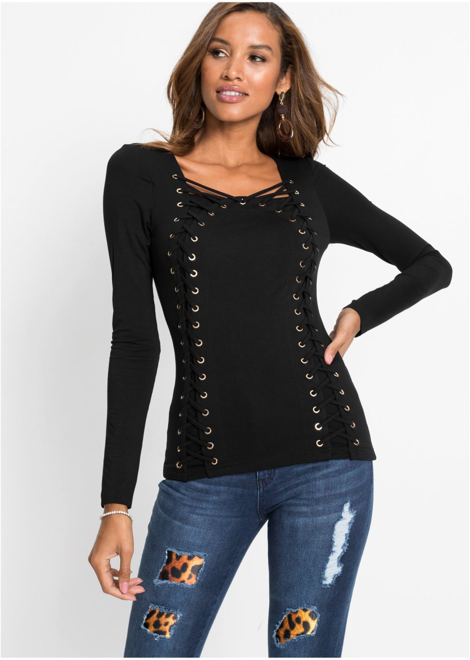 T-shirt avec laçages