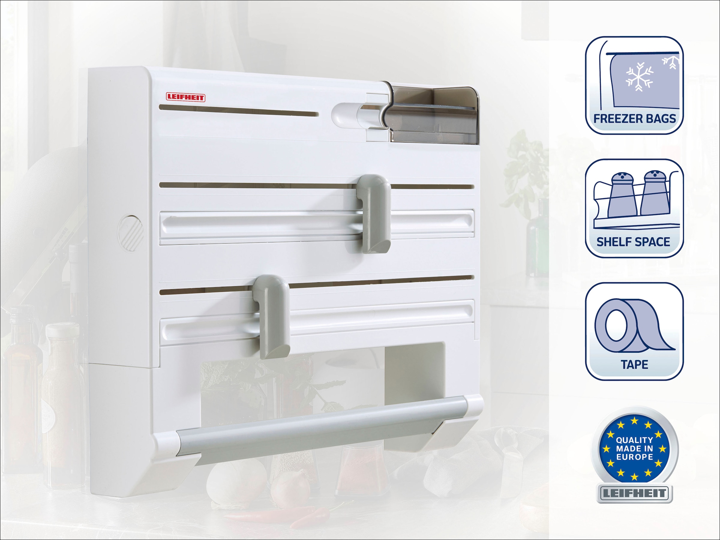 Leifheit Wandrollenhalter »Parat Plus« inkl. Tesafilm-Spender u. Kleinteile-Box