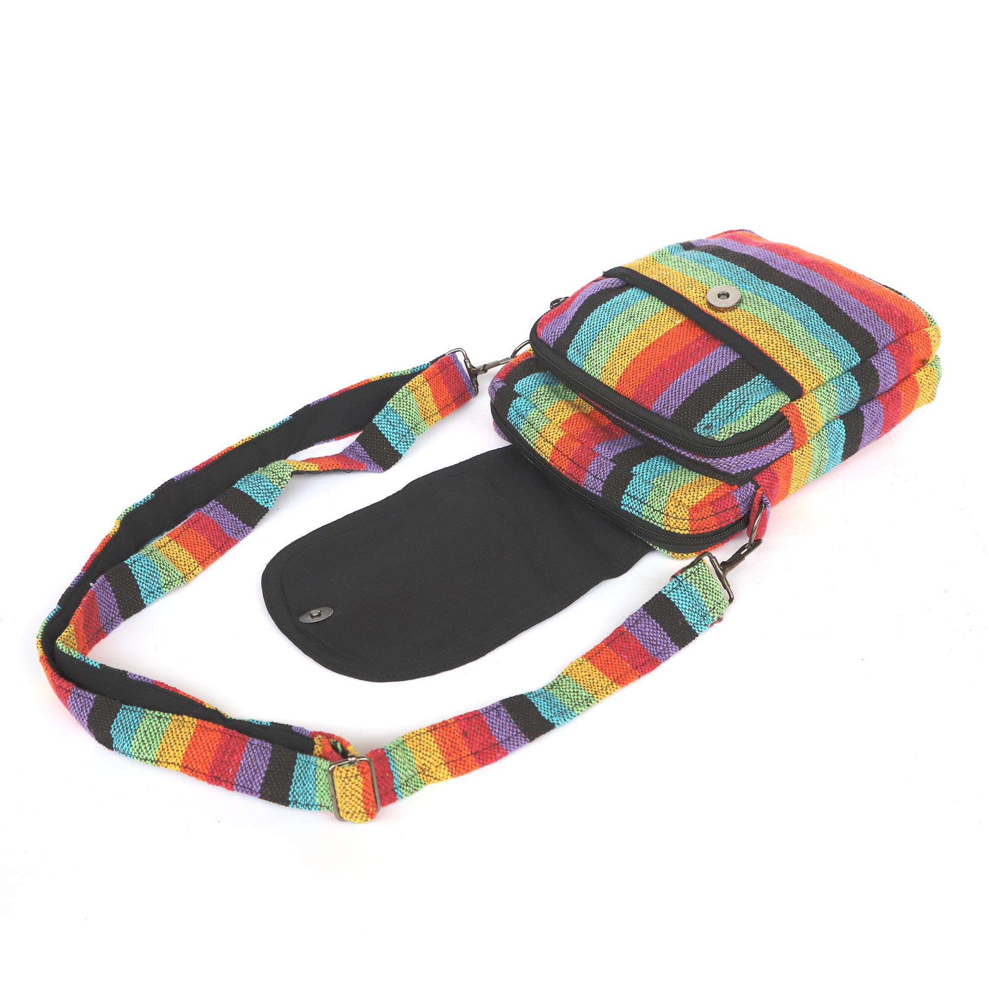 Umhängetasche 'Rainbow' aus Baumwolljacquard, multicolor, H 22 cm, B 15 cm, L 7 cm günstig bestellen