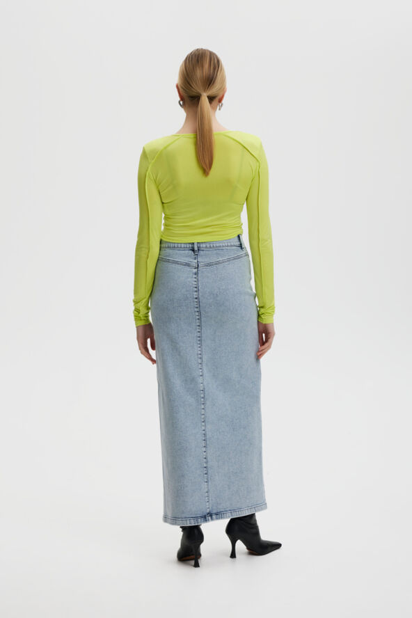 Gestuz SiwGZ HW long skirt Light blue washed