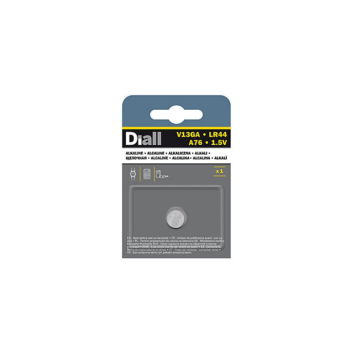 Pile alcaline bouton LR44 / LR154 Diall, lot de 1