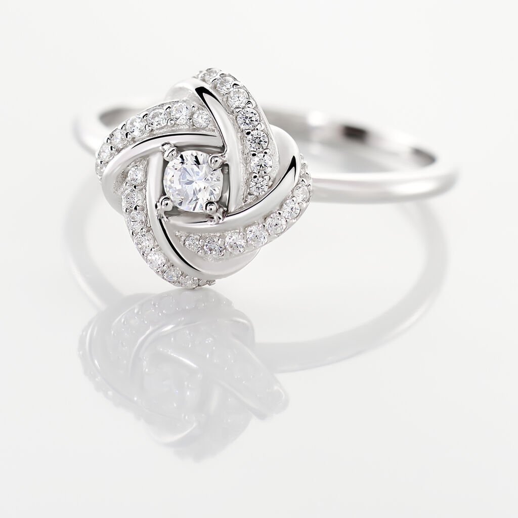 Bague Anasthase Argent Blanc Oxyde De Zirconium