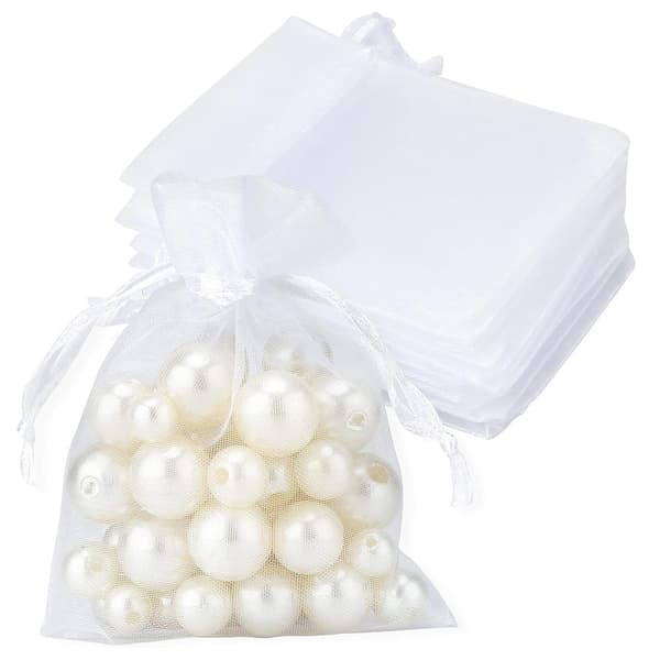 Gavepose i organza 25-pakning - Hvit