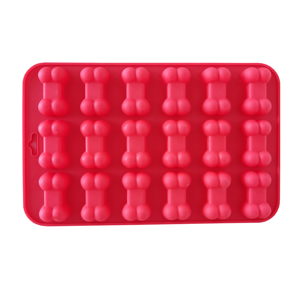 (5er Set) 64-fache Silikon Hundekekse Backformen 3D Leckerli Form - Pfoten / Knochen