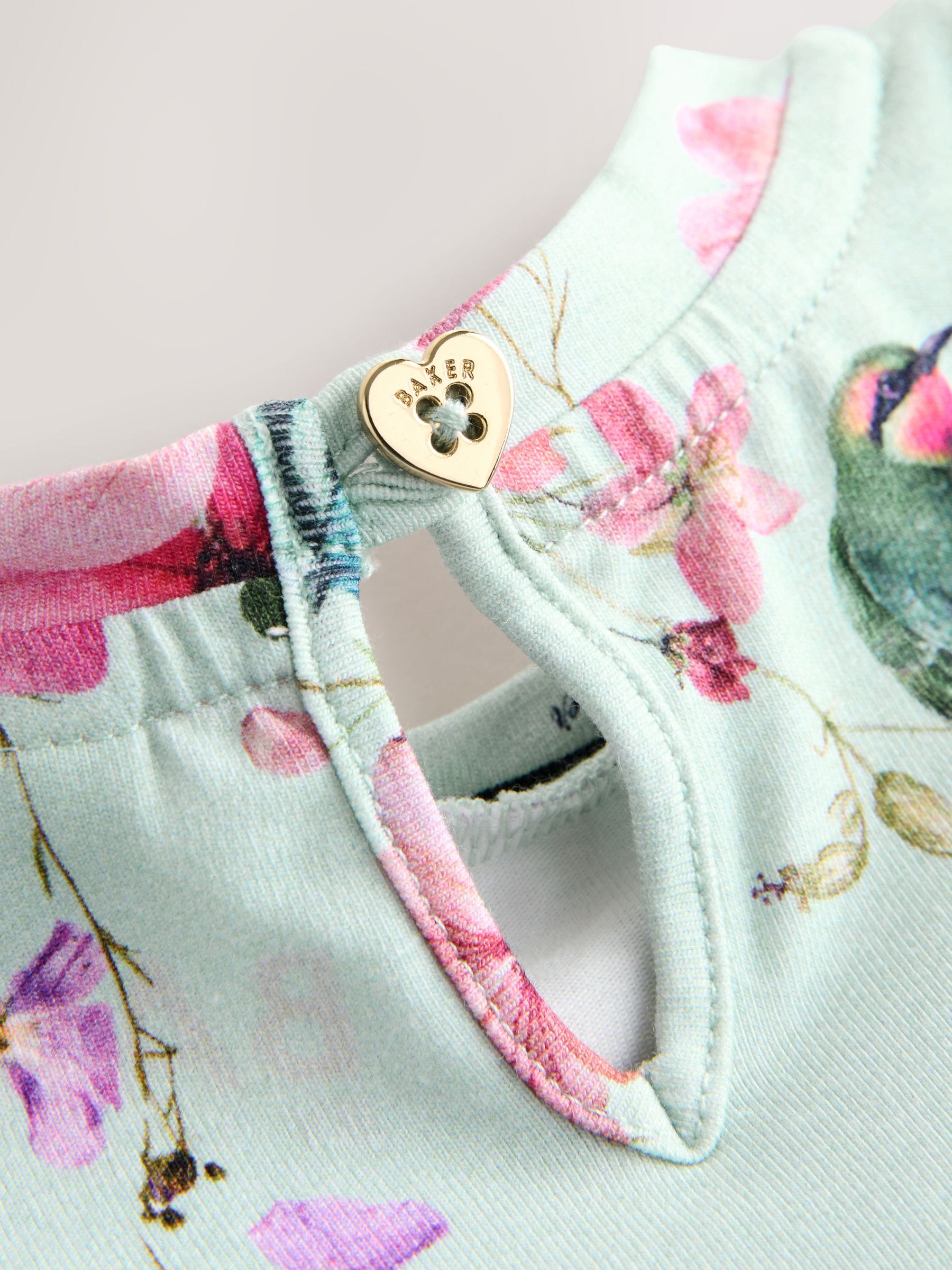 Mintgroen - Baker by Ted Baker jersey-jurk met ruches