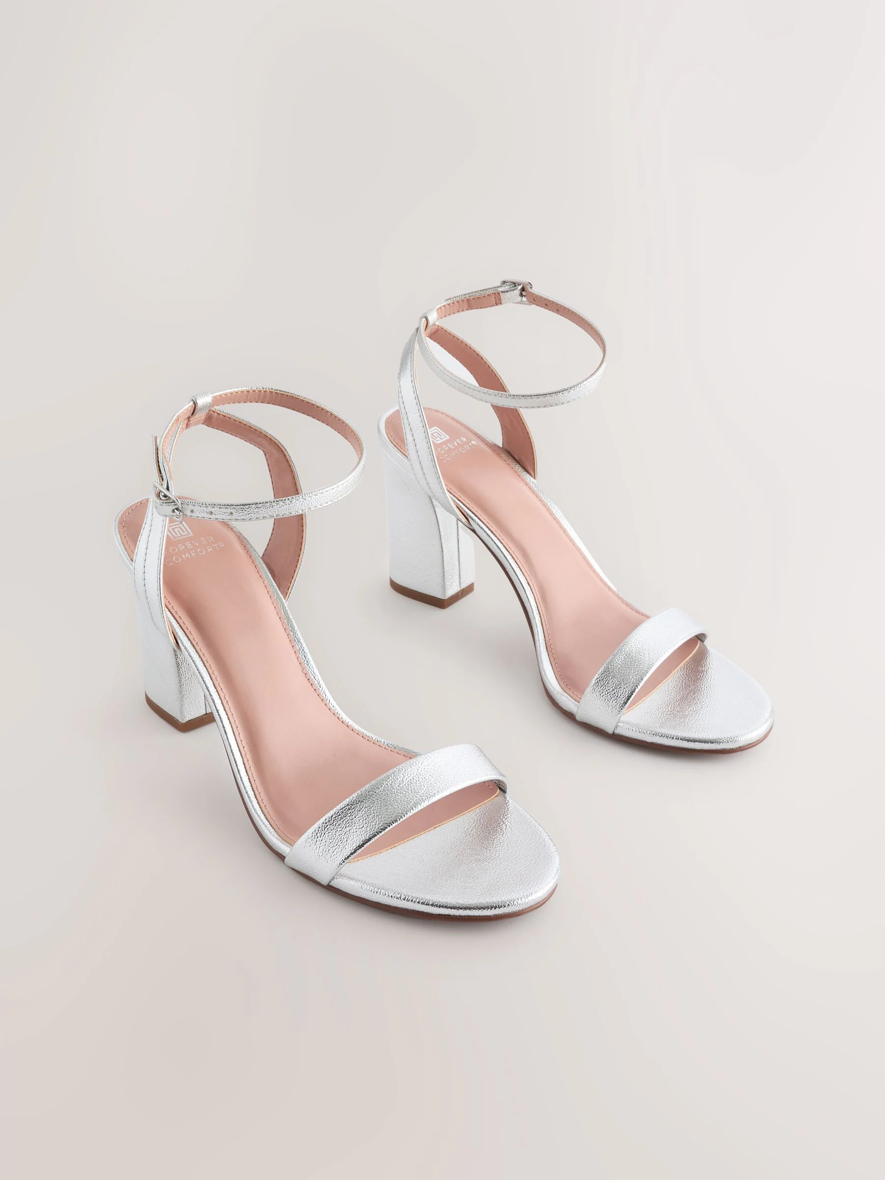 Zilver - Sandalen met blokhak