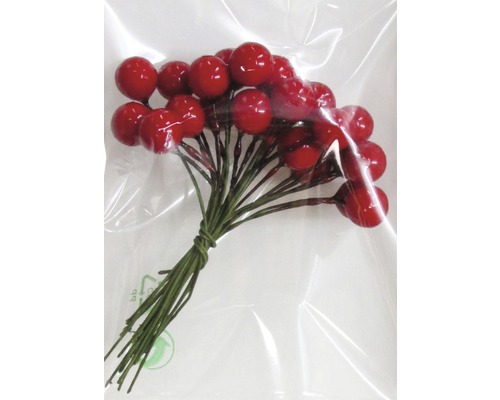 Kerstdecoratie bessen 24 stuks rood-groen