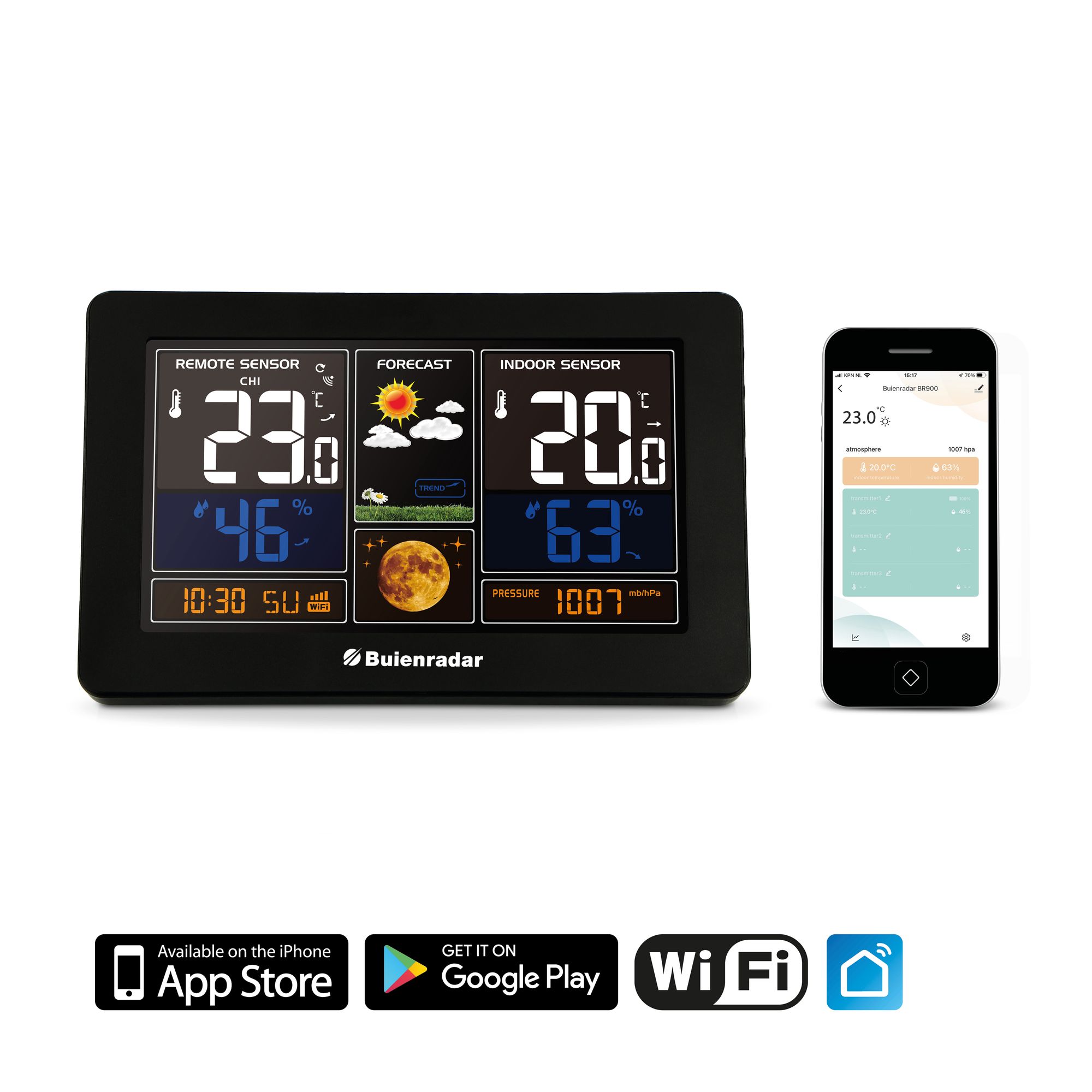 Buienradar BR900 3 in 1 Wifi weerstation
