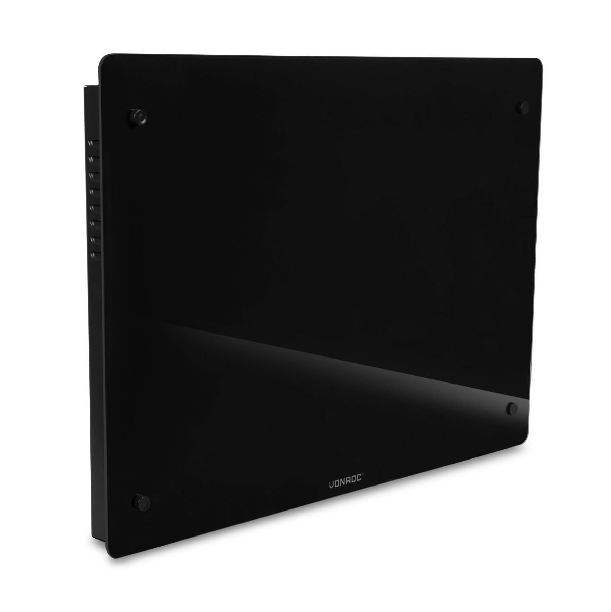 Vonroc 1500 watt convector kachel met glazen paneel - Black