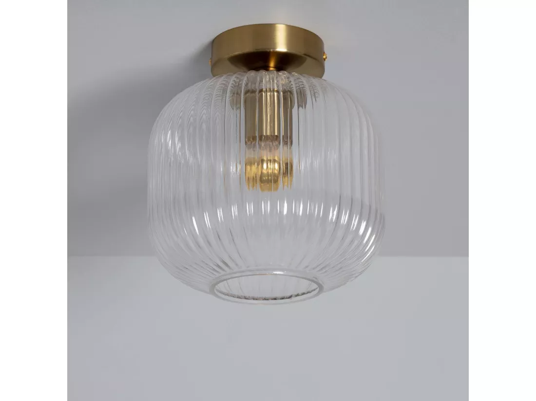 Plafonnier Métal et Verre Ánfora Transparent