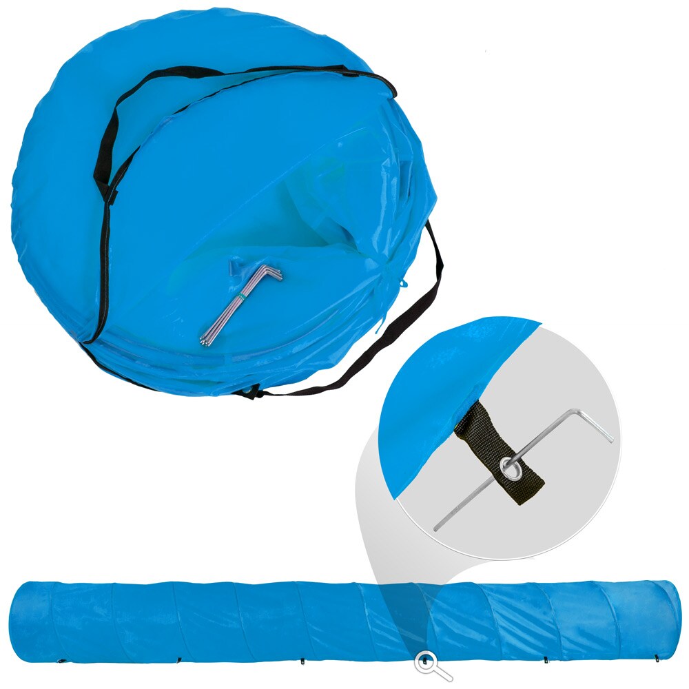 tectake® Hundetunnel, schneller und flexibler Aufbau, mit Transporttasche, 500 x 60 cm