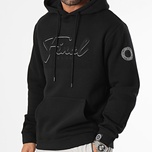 Sweat Capuche Broderie Signature 1123 Noir
