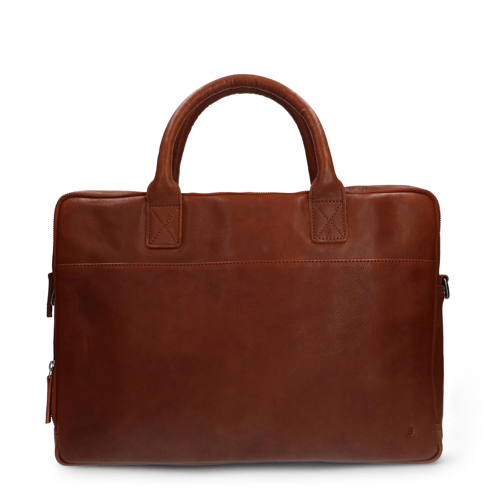 Cognac leren laptoptas 17 inch