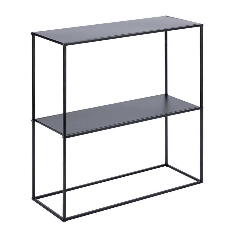 Console en fer noir avec 2 tablettes 70x26xH75cm