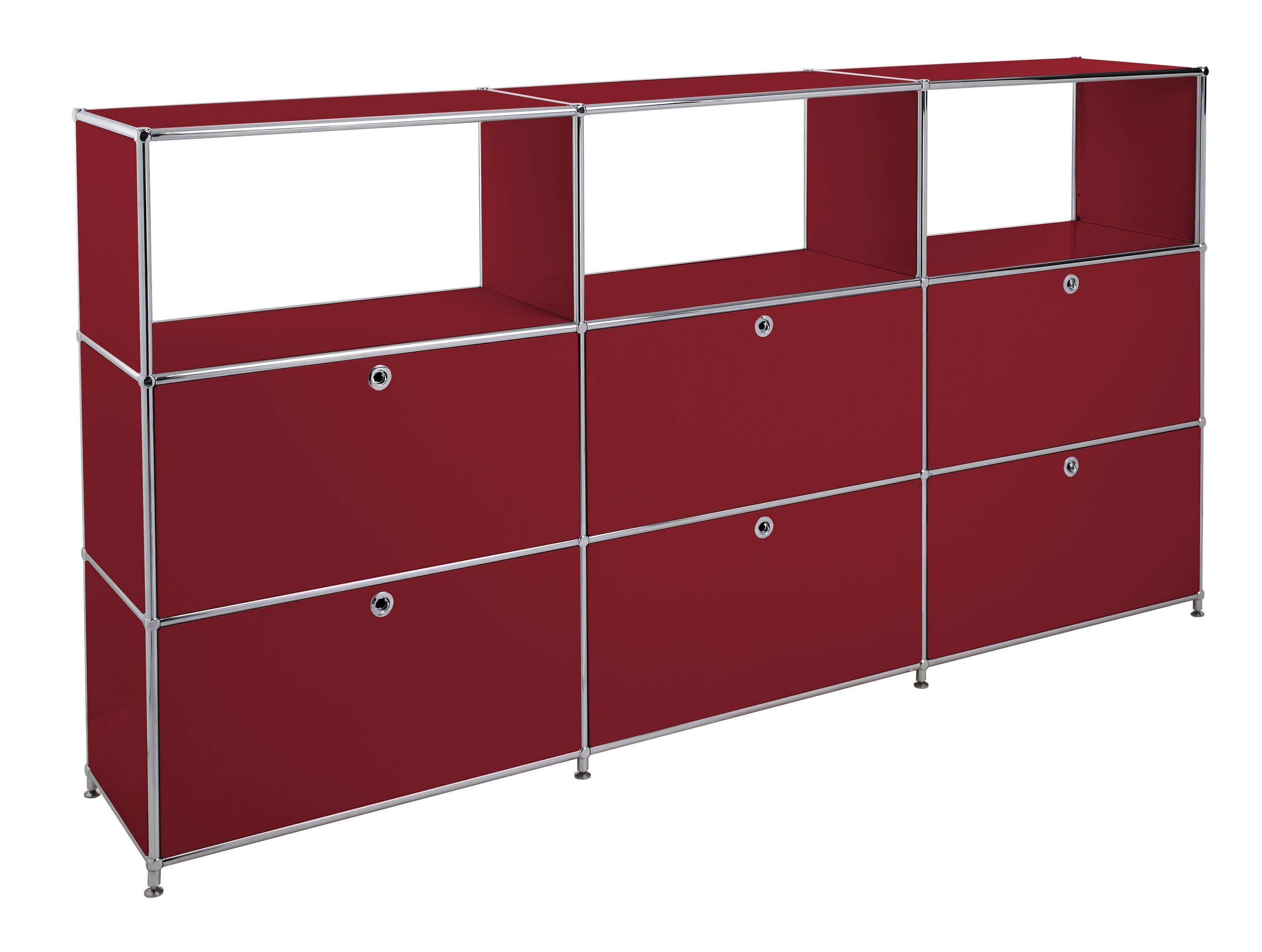 FLEXCUBE Highboard - Rot / B: 227.0 cm x T: 40.0 cm x H: 118.0 cm