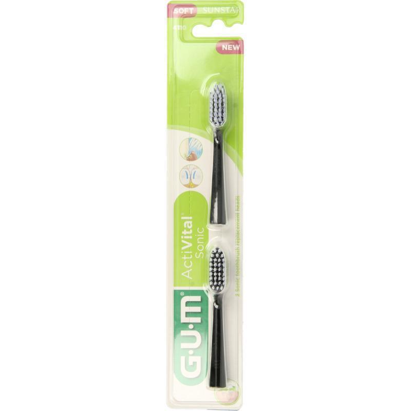 Gum Sonic Opzetborstel Zwart 2 Stuks