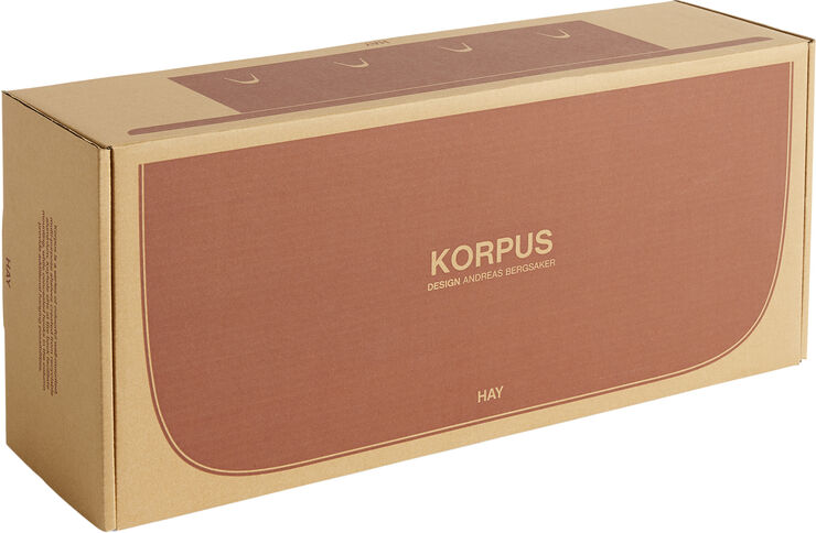 Hay Korpus Shelf-Medium 4 hooks-Brick r Brick red