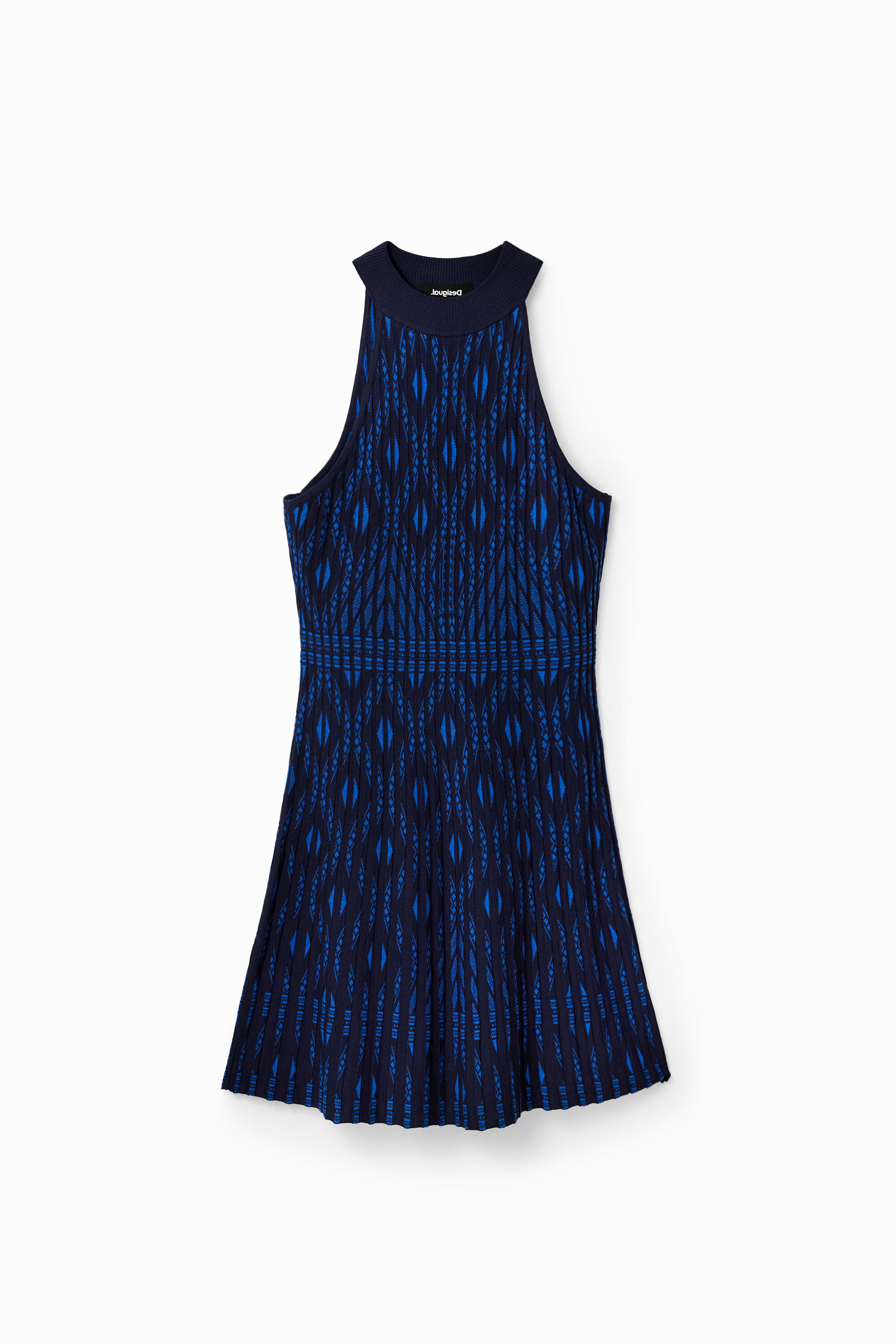 Robe courte maille géométrique