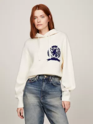 Crest Knitted Relaxed Wool Hoody