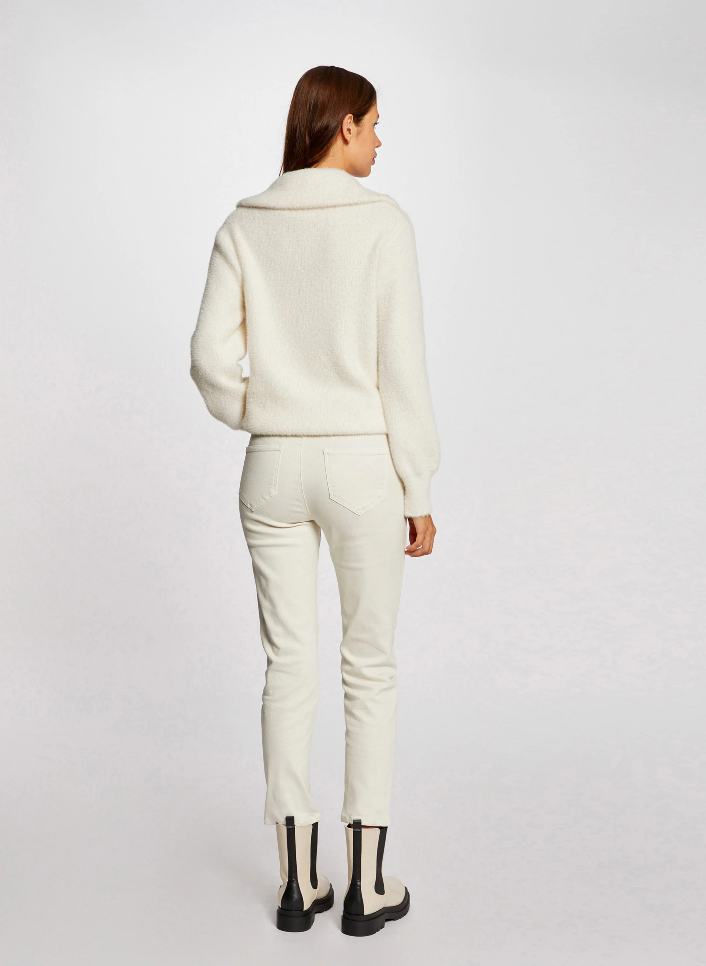 MNOVI - Pull col à revers | Beige