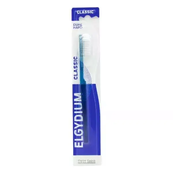 Escova de dentes Elgydium Classic Hard, pacote com 2 unidades.