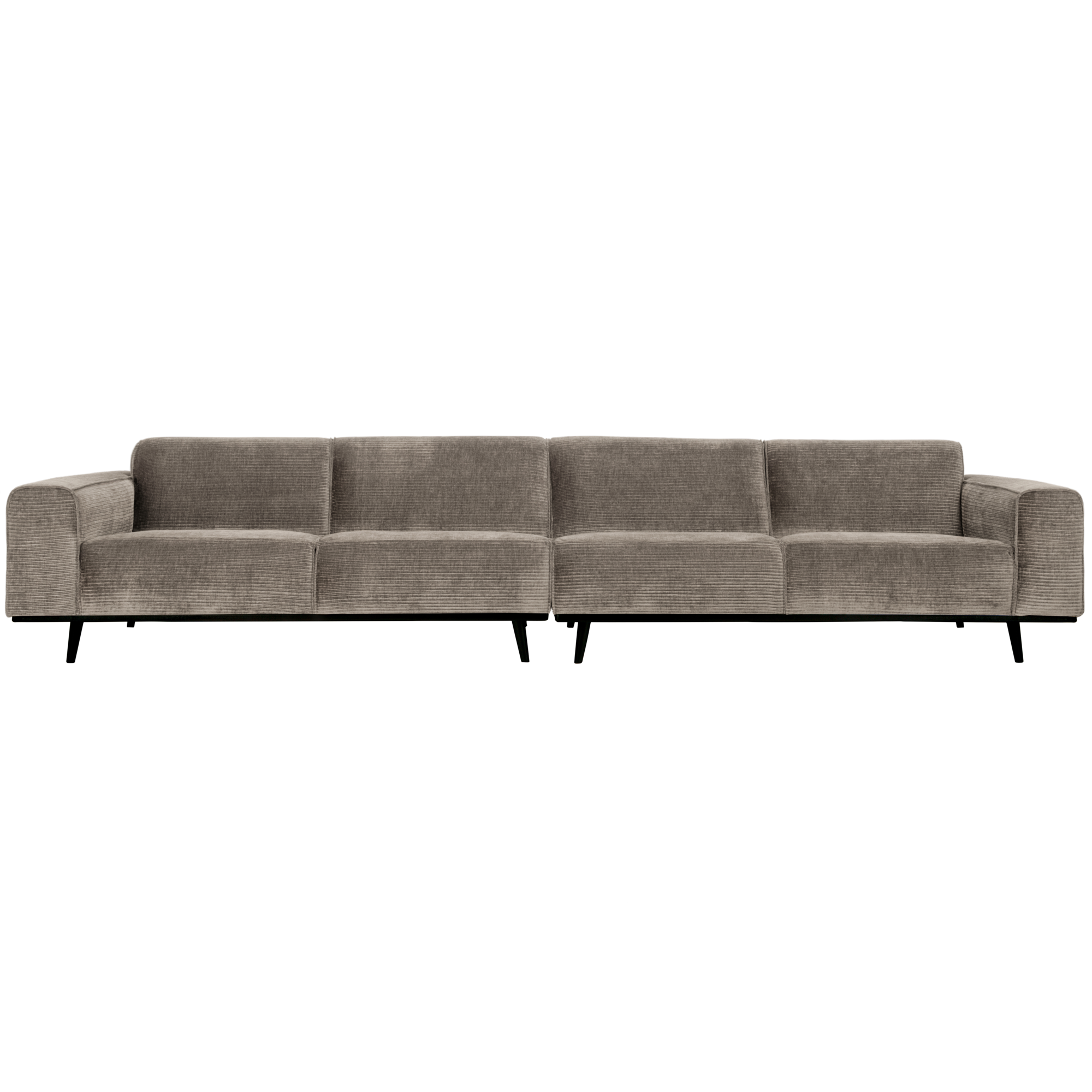 4-zits bank Statement XL Statement XL 4-Zits Bank - 372 cm - Platte Brede Rib - Clay