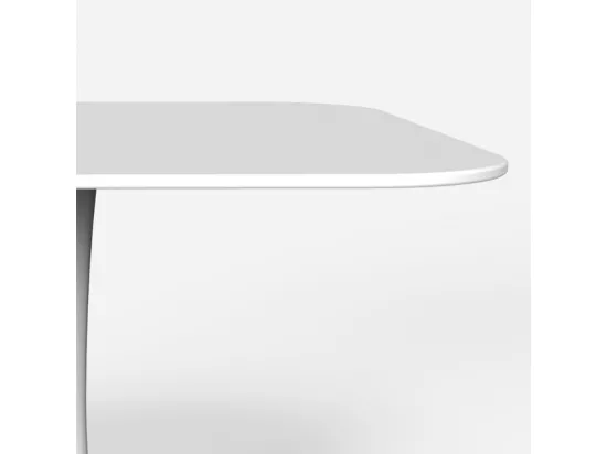 Table carrée blanc mat Tulipa 80cm