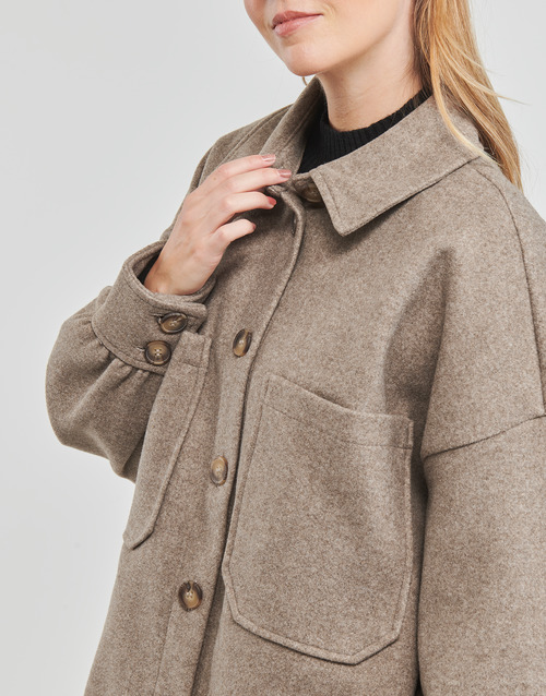 Only - ONLTRILLION L/S OVRS SHACKET PNT NOOS - Marron