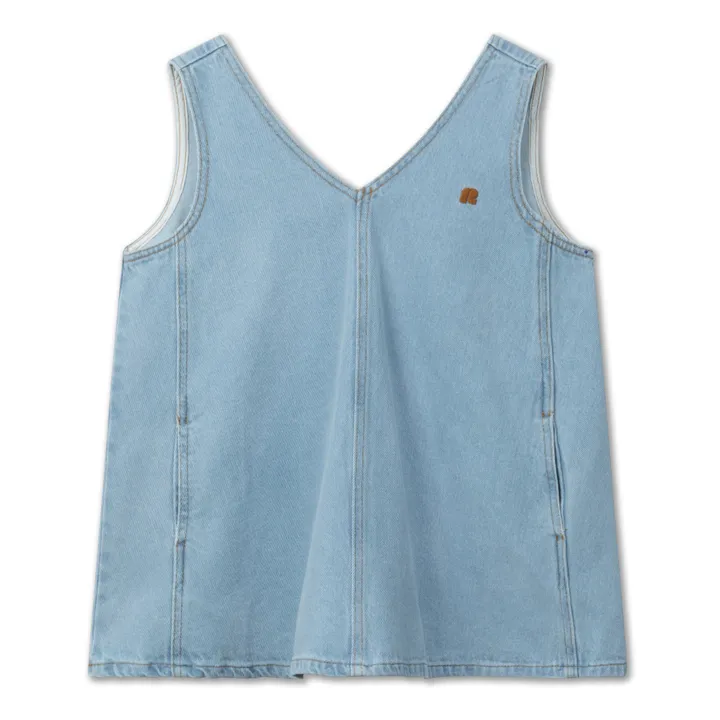 Repose AMS Robe Coton Bio Pinafore | Bleu jean